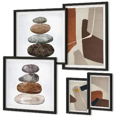 Bildergalerie-Set für die Wand mit abstrakter Boho-Kunst