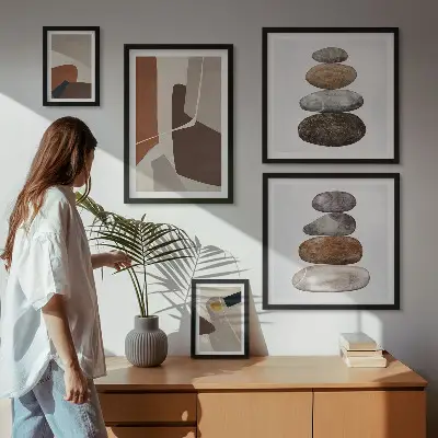Bildergalerie-Set für die Wand mit abstrakter Boho-Kunst