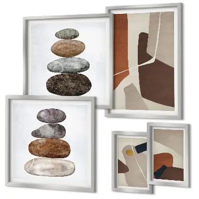 Bildergalerie-Set für die Wand mit abstrakter Boho-Kunst