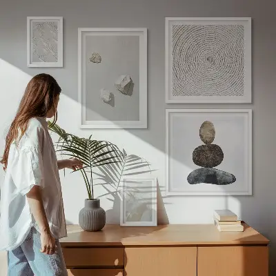 Bilderset fürs Sofa moderne Sandstein-Optik