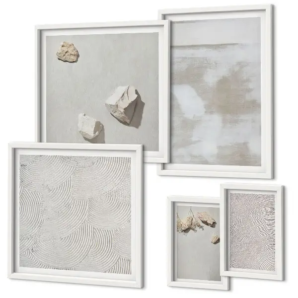 Bildergalerie-Set für die Wand mit Boho-Textur aus Sandsteinen