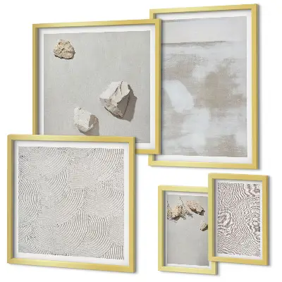 Bildergalerie-Set für die Wand mit Boho-Textur aus Sandsteinen