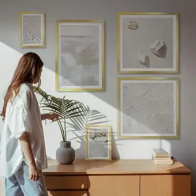 Bildergalerie-Set für die Wand mit Boho-Textur aus Sandsteinen