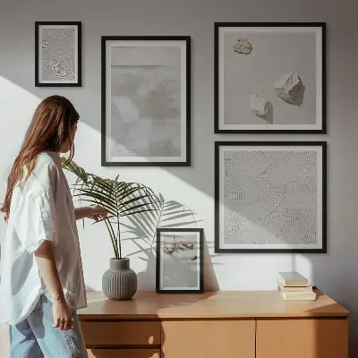 Bildergalerie-Set für die Wand mit Boho-Textur aus Sandsteinen