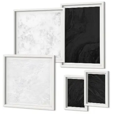 Modernes Wandbilder-Set in dunkler Lichtoptik mit glamourösem Marmordesign