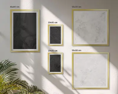 Modernes Wandbilder-Set in dunkler Lichtoptik mit glamourösem Marmordesign