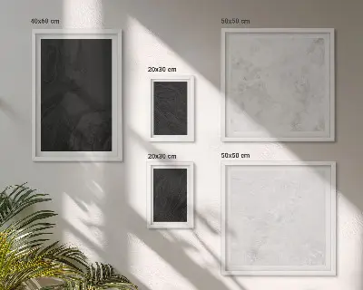 Modernes Wandbilder-Set in dunkler Lichtoptik mit glamourösem Marmordesign