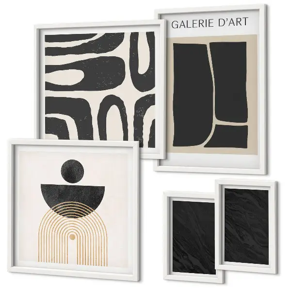 Bildergalerie-Set für die Wand mit abstrakten Marmorformen