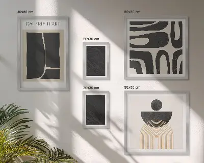 Bildergalerie-Set für die Wand mit abstrakten Marmorformen