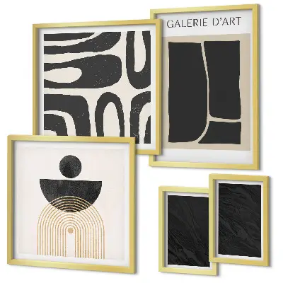 Bildergalerie-Set für die Wand mit abstrakten Marmorformen