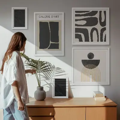 Bildergalerie-Set für die Wand mit abstrakten Marmorformen
