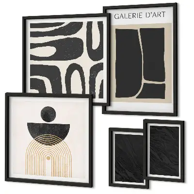 Bildergalerie-Set für die Wand mit abstrakten Marmorformen