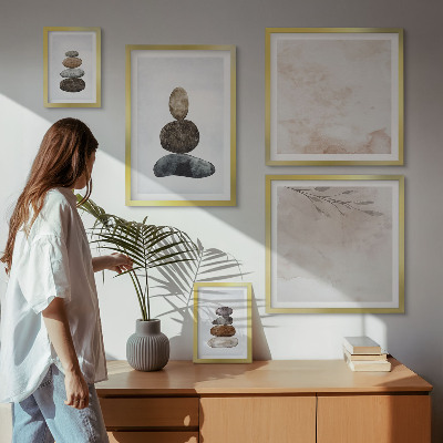 Bilderset fürs sofa Steinstapel-Boho-Malerei