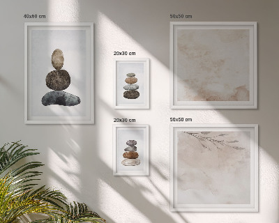 Bilderset fürs sofa Steinstapel-Boho-Malerei