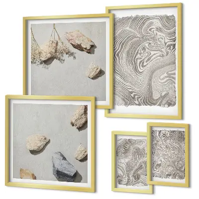 Bildergalerie-Set für die Wand mit modernen abstrakten Formen
