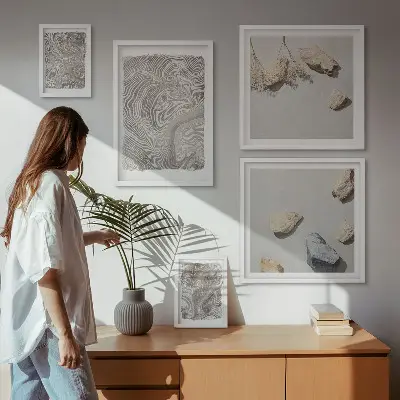 Bildergalerie-Set für die Wand mit modernen abstrakten Formen