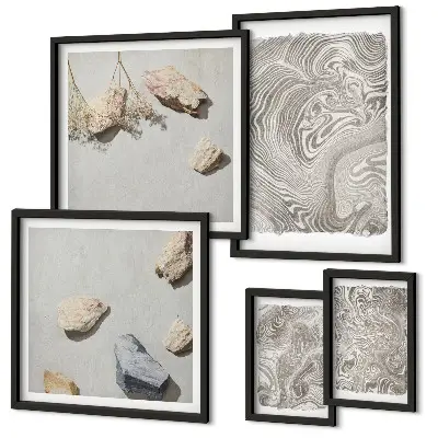 Bildergalerie-Set für die Wand mit modernen abstrakten Formen