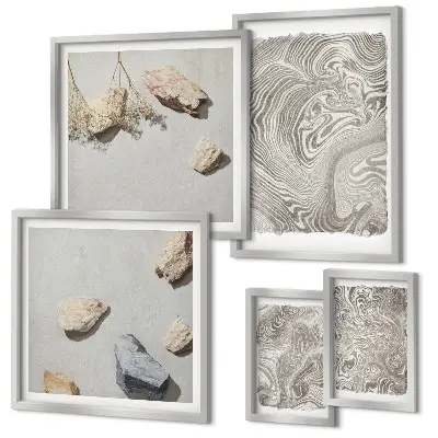 Bildergalerie-Set für die Wand mit modernen abstrakten Formen