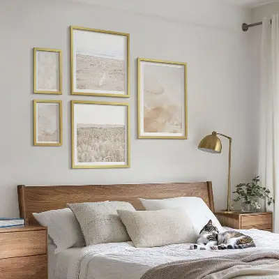Modernes Wandbilder-Set mit modischen Pastelltexturen