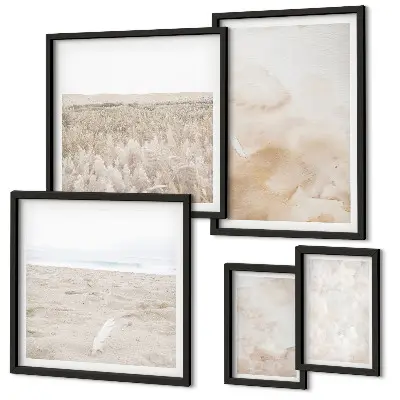 Modernes Wandbilder-Set mit modischen Pastelltexturen