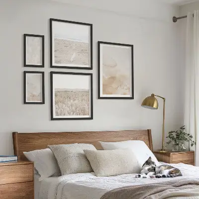 Modernes Wandbilder-Set mit modischen Pastelltexturen