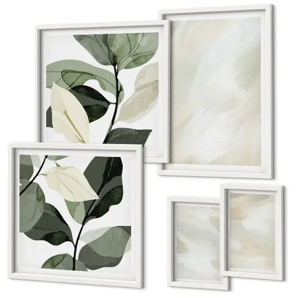 Bildergalerie-Set für die Wand mit abstrakten Boho-Motiven in leuchtenden Farben
