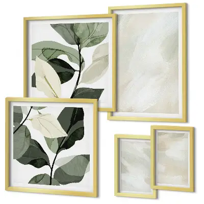 Bildergalerie-Set für die Wand mit abstrakten Boho-Motiven in leuchtenden Farben