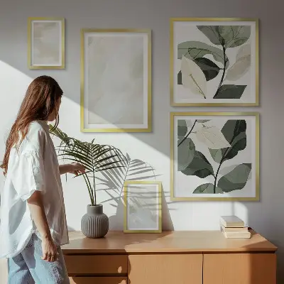 Bildergalerie-Set für die Wand mit abstrakten Boho-Motiven in leuchtenden Farben