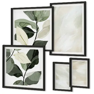 Bildergalerie-Set für die Wand mit abstrakten Boho-Motiven in leuchtenden Farben