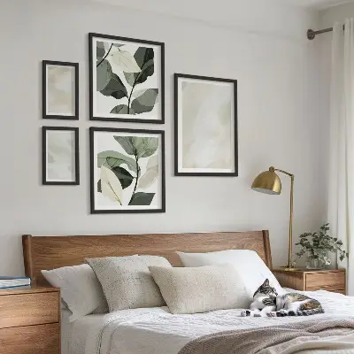 Bildergalerie-Set für die Wand mit abstrakten Boho-Motiven in leuchtenden Farben