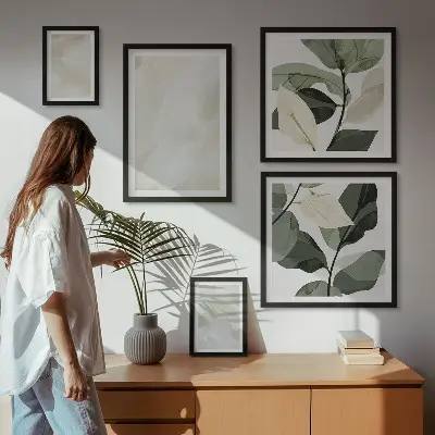 Bildergalerie-Set für die Wand mit abstrakten Boho-Motiven in leuchtenden Farben