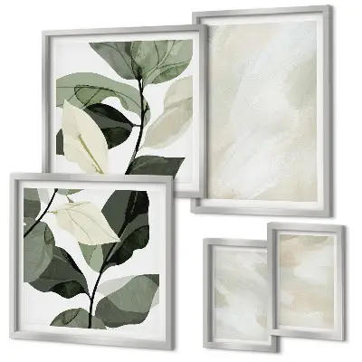 Bildergalerie-Set für die Wand mit abstrakten Boho-Motiven in leuchtenden Farben