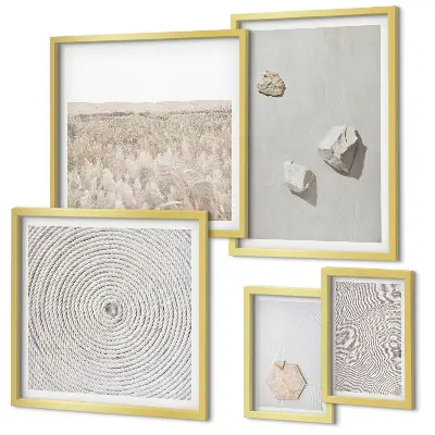 Modernes Wandbilder-Set mit leichten Boho-Sandtexturen
