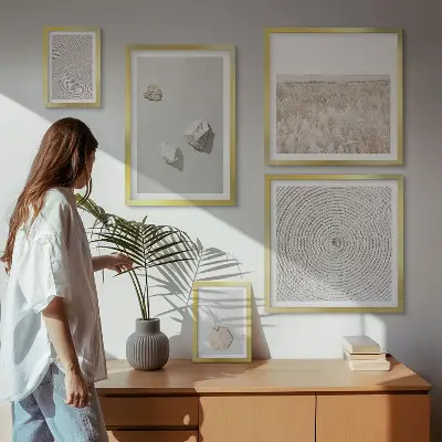 Modernes Wandbilder-Set mit leichten Boho-Sandtexturen