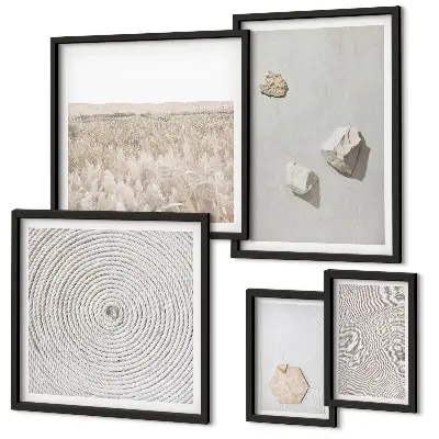 Modernes Wandbilder-Set mit leichten Boho-Sandtexturen