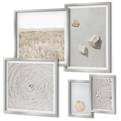 Modernes Wandbilder-Set mit leichten Boho-Sandtexturen