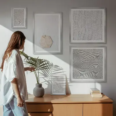 Bilderset fürs Sofa mit leichten Boho-Sandtexturen