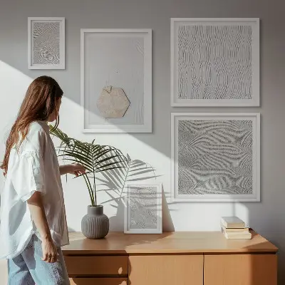 Bilderset fürs Sofa mit leichten Boho-Sandtexturen