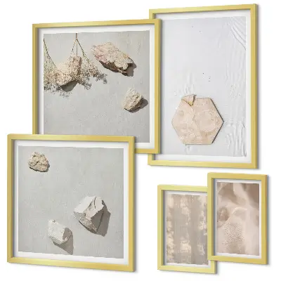 Bildergalerie-Set für die Wand mit dezenten Boho-Naturtexturen