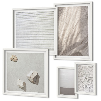 Modernes wandbilder-set Zarte Boho-Texturen der Natur