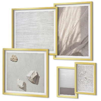 Modernes wandbilder-set Zarte Boho-Texturen der Natur