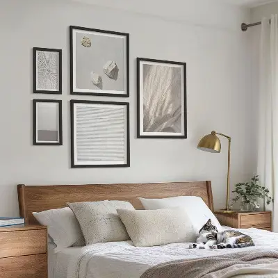 Modernes Wandbilder-Set mit zarten Boho-Texturen der Natur
