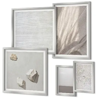 Modernes Wandbilder-Set mit zarten Boho-Texturen der Natur