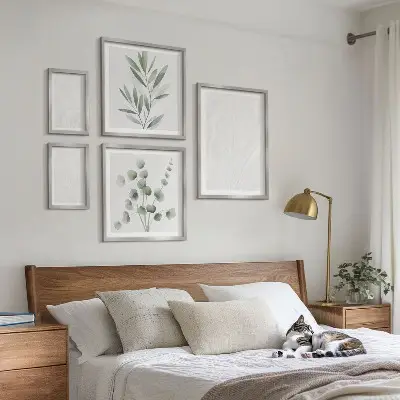 Bilderset für das Sofa mit eleganter Marmorzweigstruktur