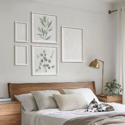 Bilderset für das Sofa mit eleganter Marmorzweigstruktur