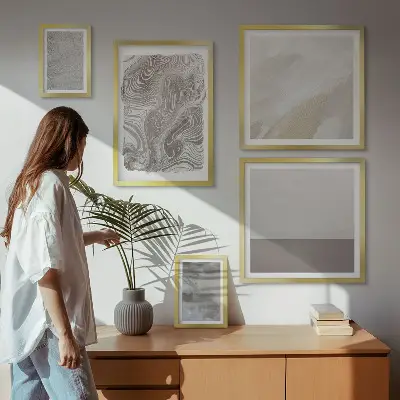 Bildergalerie-Set für die Wand mit industriellen abstrakten Mustern