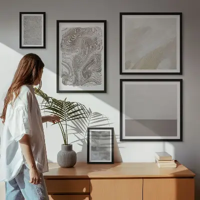 Bildergalerie-Set für die Wand mit industriellen abstrakten Mustern