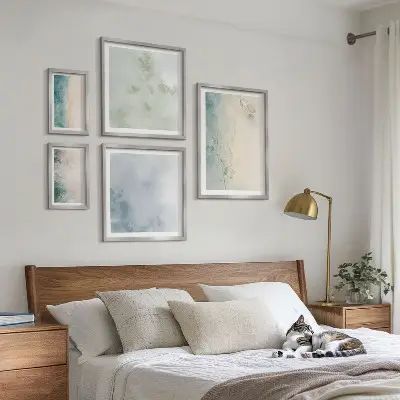 Modernes Wandbilder-Set verschüttete Wasserfarben auf Leinwand im minimalistischen Stil