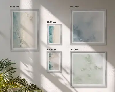 Modernes Wandbilder-Set verschüttete Wasserfarben auf Leinwand im minimalistischen Stil