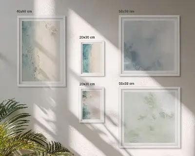 Modernes Wandbilder-Set verschüttete Wasserfarben auf Leinwand im minimalistischen Stil